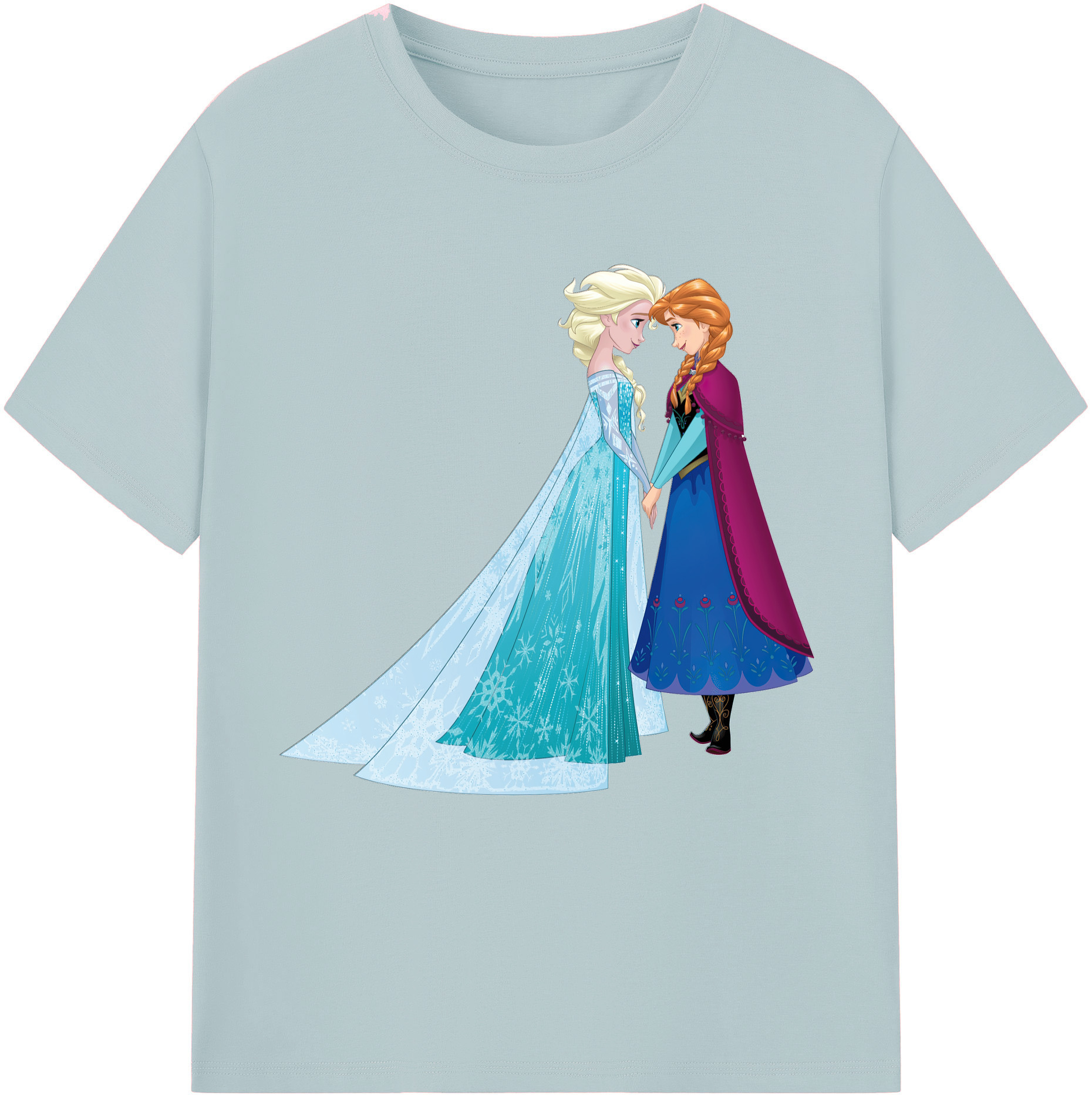 （画像用） アナと雪の女王 アンナ エルサ Frozen Anna Elsa 綿100％半袖Tシャツ（フロントプリント）
